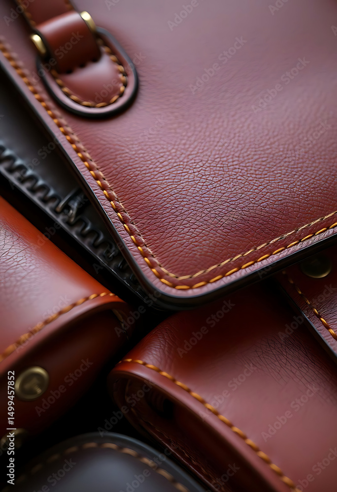 close up of a brown leather case close up of a brown leather case