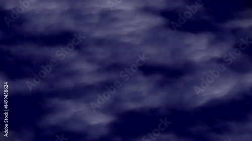 Dark sky clouds cast shadows on white clouds in a blue sky.