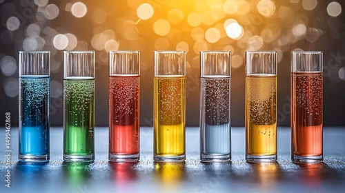 Obraz na plátně Colorful liquid samples in test tubes