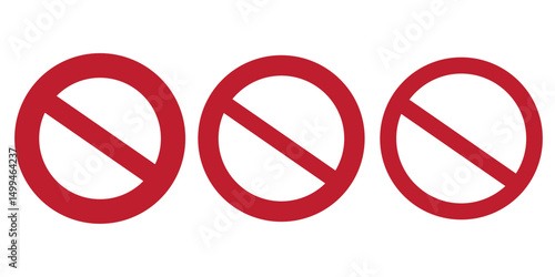 Sign forbidden. No sign. Icon symbol ban. Do Not Enter. Red circle sign stop entry and slash line isolated on transparent background. Mark prohibited.