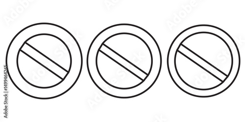 Sign forbidden. No sign. Icon symbol ban. Do Not Enter. Red circle sign stop entry and slash line isolated on transparent background. Mark prohibited.