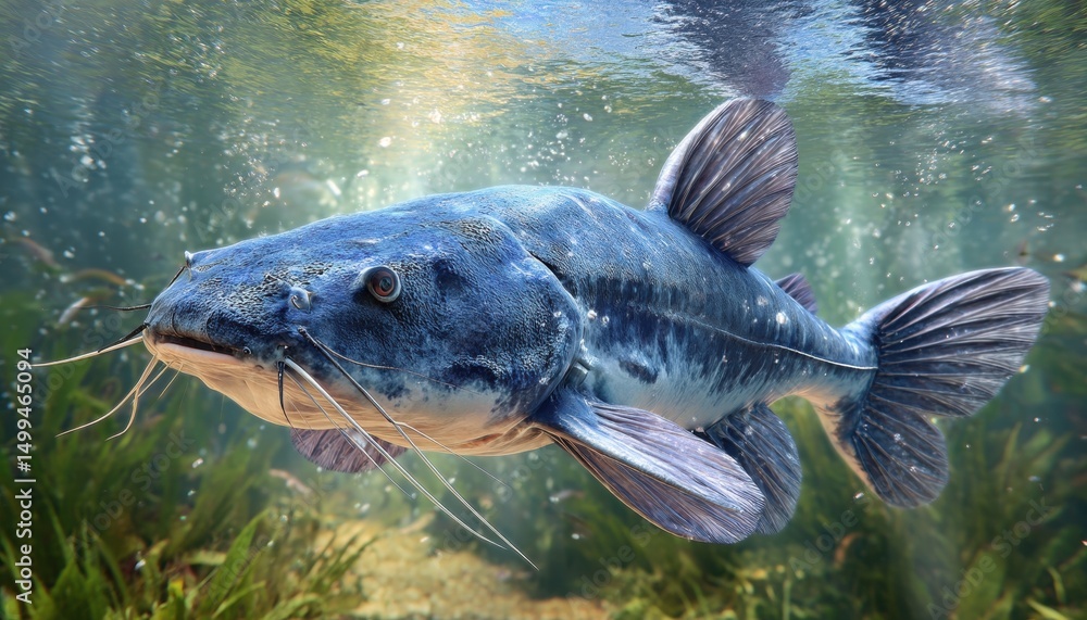 Fototapeta premium Niebieski sum w podwodnym środowisku