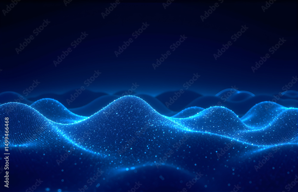 Abstract Blue Digital Waveform Visualization Abstract Blue Digital Waveform Visualization