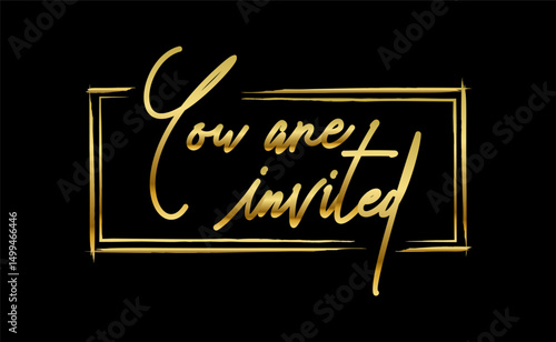 you are invited gold elegant design for invitation card