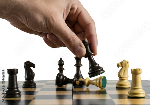 Black Chess Piece Checkmating a White Queen