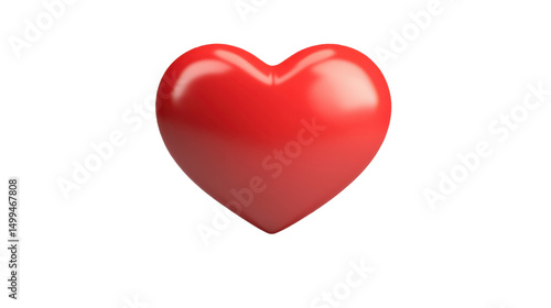 3D render of a heart-shaped speech bubble icon with smooth curves and glossy finish isolated on white background