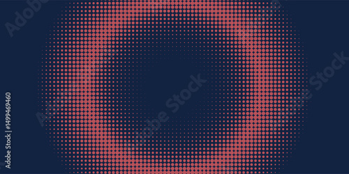 Red halftone dots blue color pattern gradient grunge texture background. Dot pop art comic sport style vector illustration. Eps10