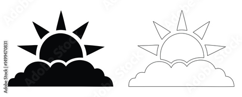 Sunrise Cloud Icon Weather Design