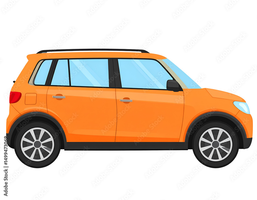 Orange SUV side profile Orange SUV side profile
