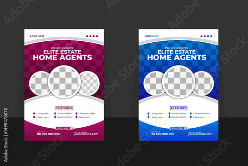 appartment sale Real Estate Flyer Design, Modern Vector Template