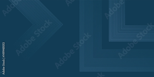 Blue geometric abstract background overlapping layers on bright space with line effect decoration. Circle style concept modern graphic design element for banner, flyer, card