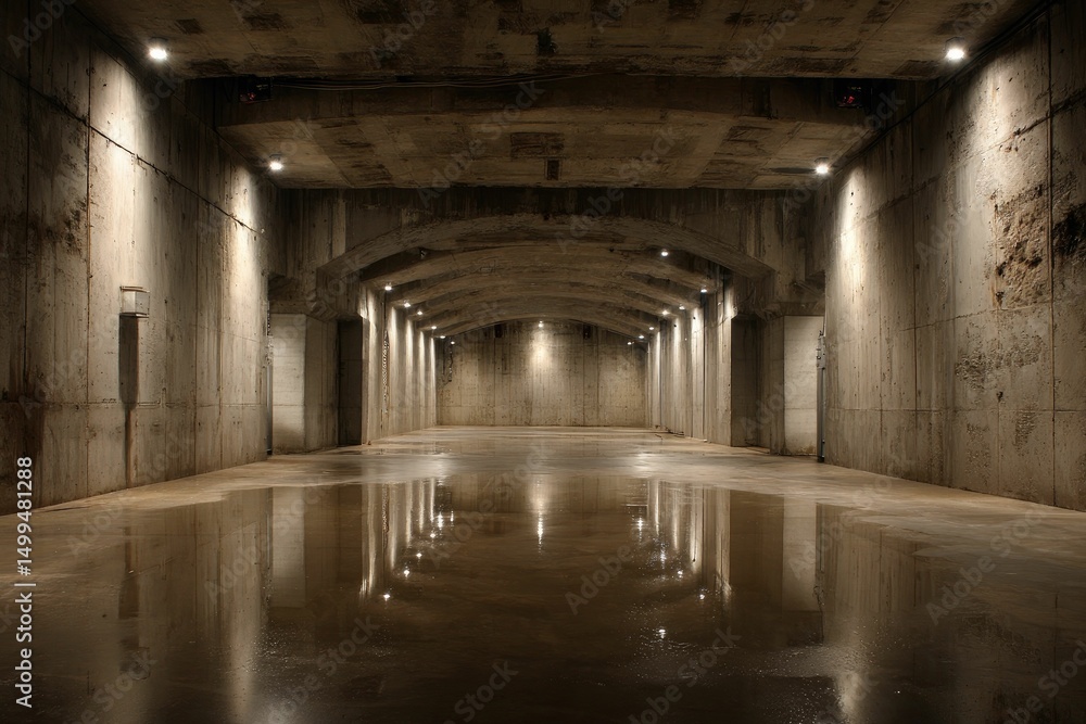 Fototapeta premium Imagine a warehouse that is built underground