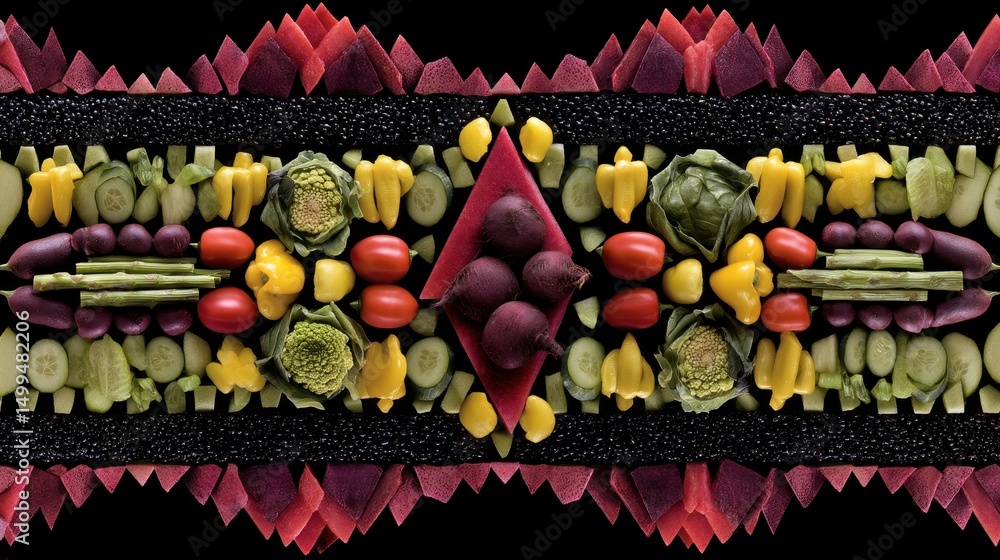 Fototapeta premium Kompozycja z warzyw i makaronu