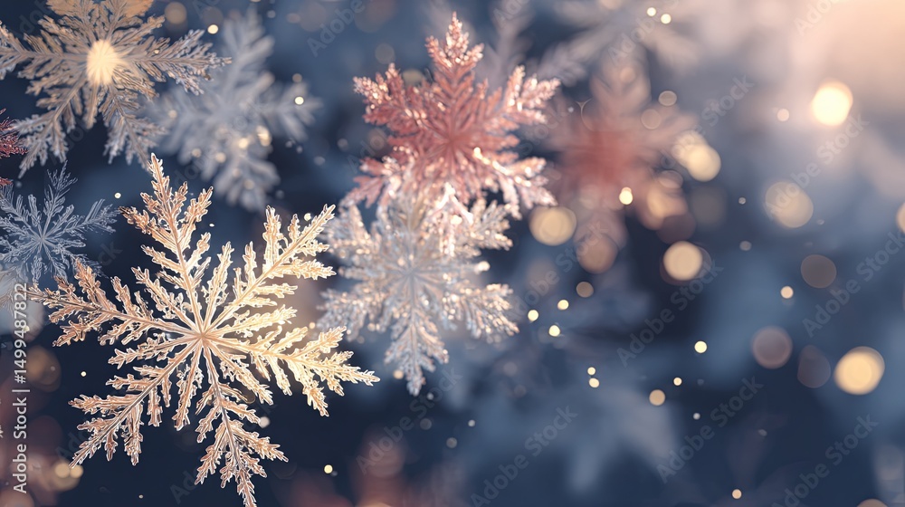 Enchanting Winter Snowflakes Hanging from Tree Enchanting Winter Snowflakes Hanging from Tree
