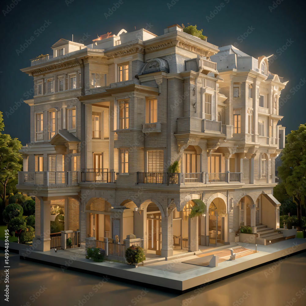 Obraz premium Three-dimensional materials in architecture