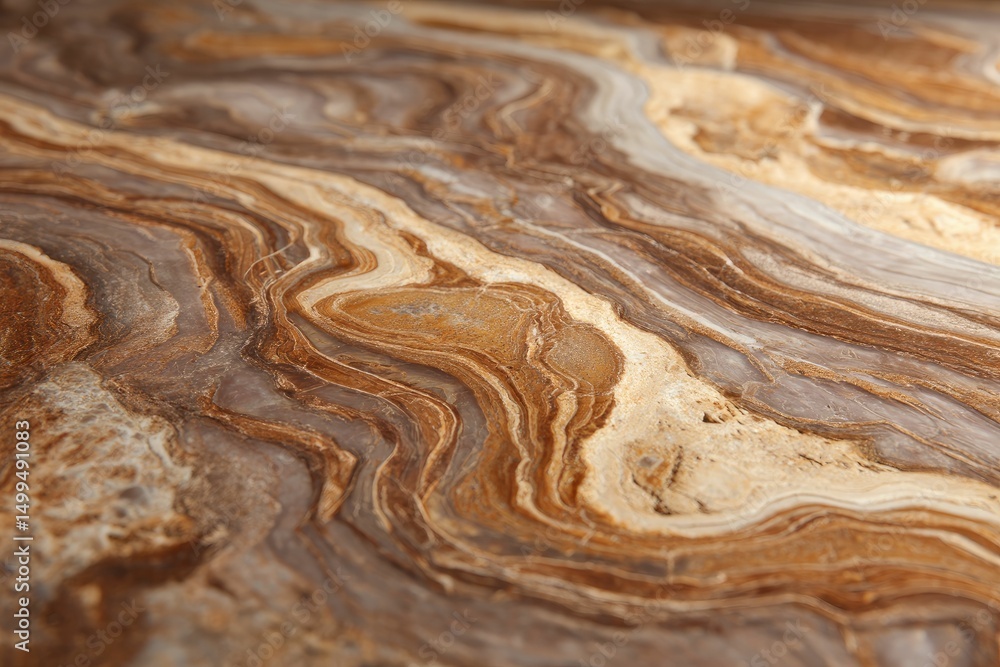 Stone slab with swirled brown and amber colors, highly realistic marble detail Stone slab with swirled brown and amber colors, highly realistic marble detail