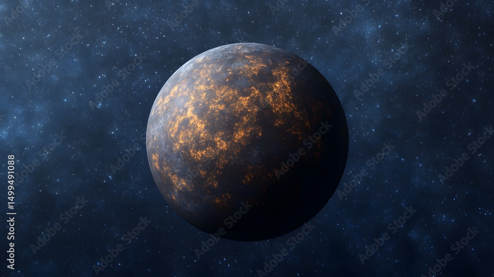 Obraz premium Glowing exoplanet in the depths of space