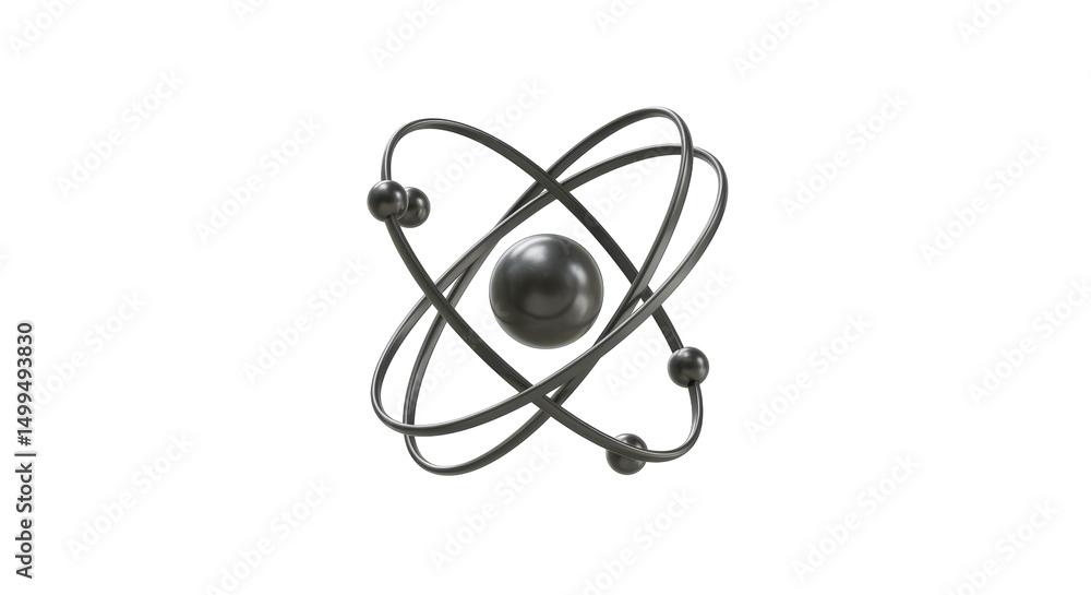 Isolated Atom Structure with Orbiting Electrons and Nucleus Isolated Atom Structure with Orbiting Electrons and Nucleus
