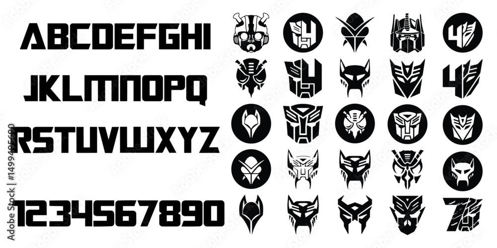 Alfabeto logo icones