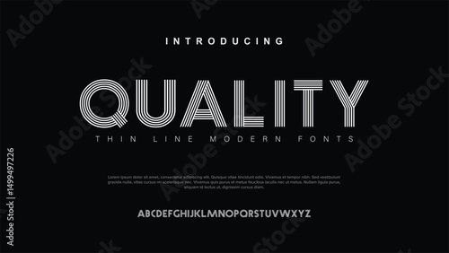 Creative Double lines monogram alphabet and tech fonts. Lines font regular uppercase and lowercase. Vector illustration.