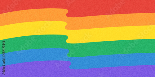 Pride month textured banner. Wavy rainbow colored background. LGBT banner
