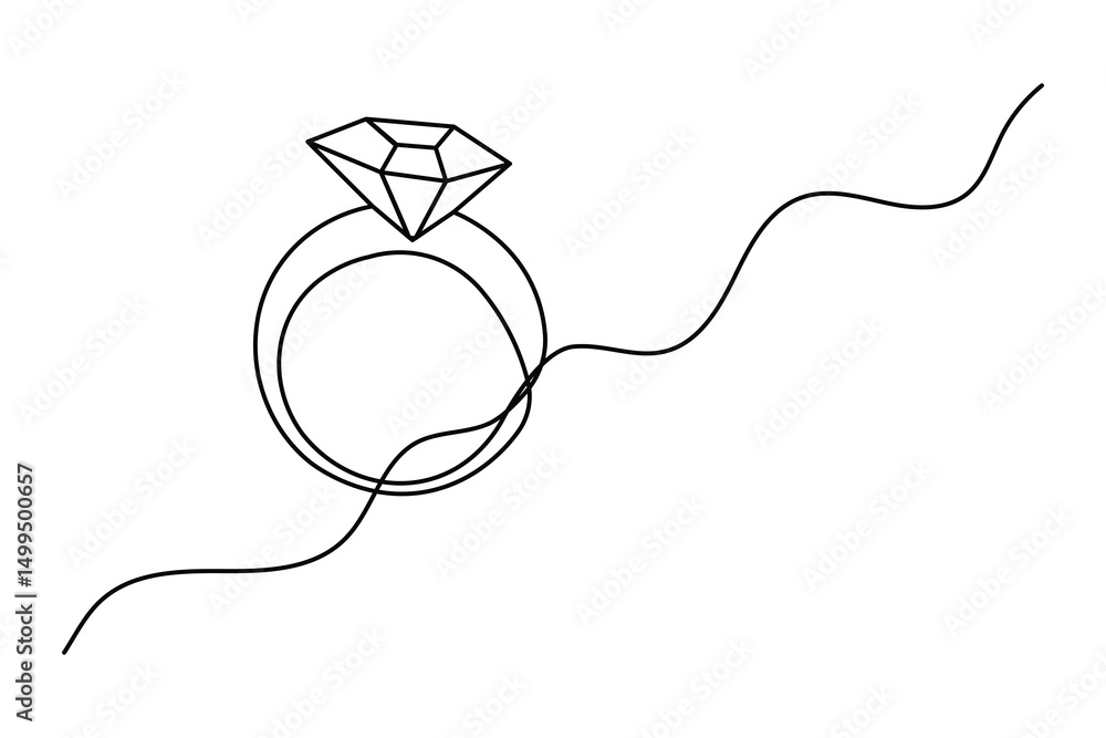 Wedding ring icon in one line minimalist design Wedding ring icon in one line minimalist design