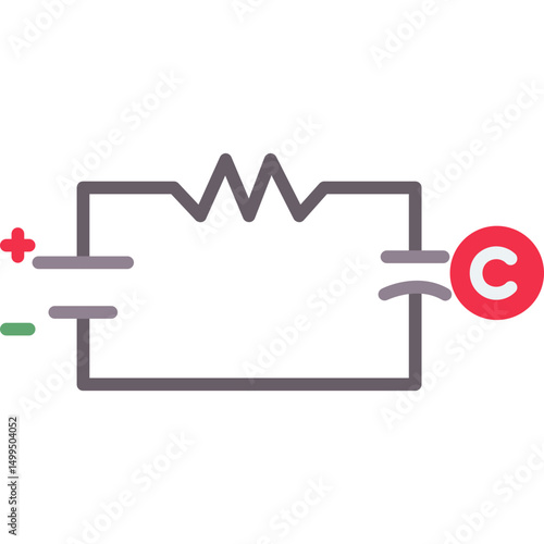 Simple Capacitor Circuit Icon