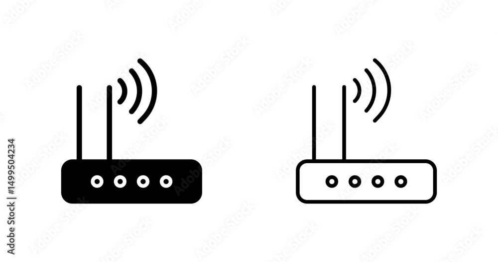 Wi Fi Router Vector Icon Wi Fi Router Vector Icon