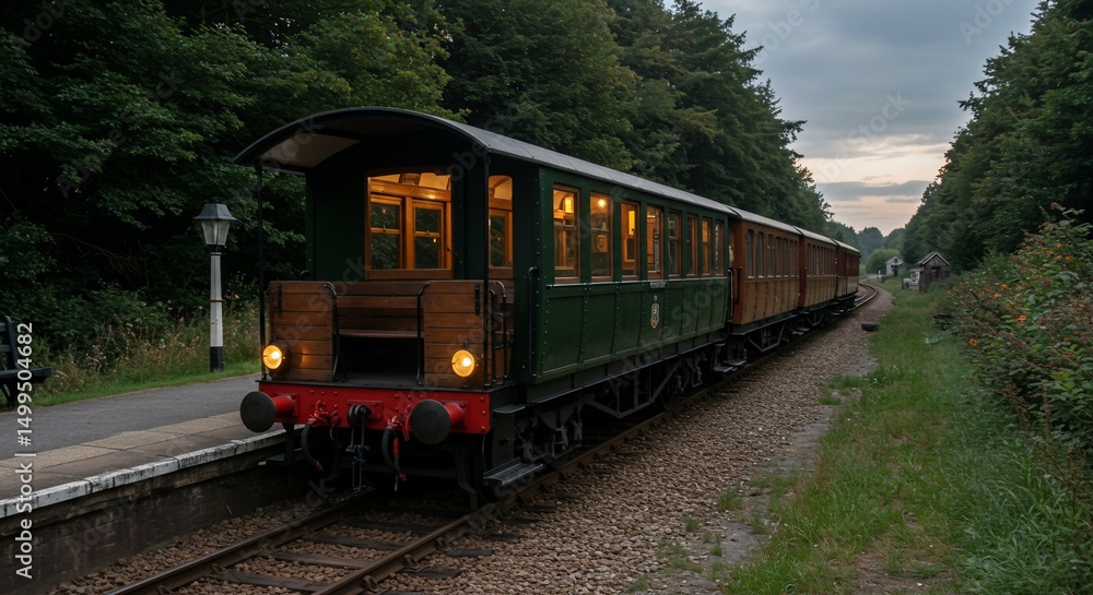 Naklejka premium Vintage train carriage at station platform