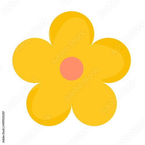 Radiant Blossom: A captivating depiction of a single yellow flower with orange center, embodies purity and the promise of spring. Capturing simplicity and the joy of floral beauty.