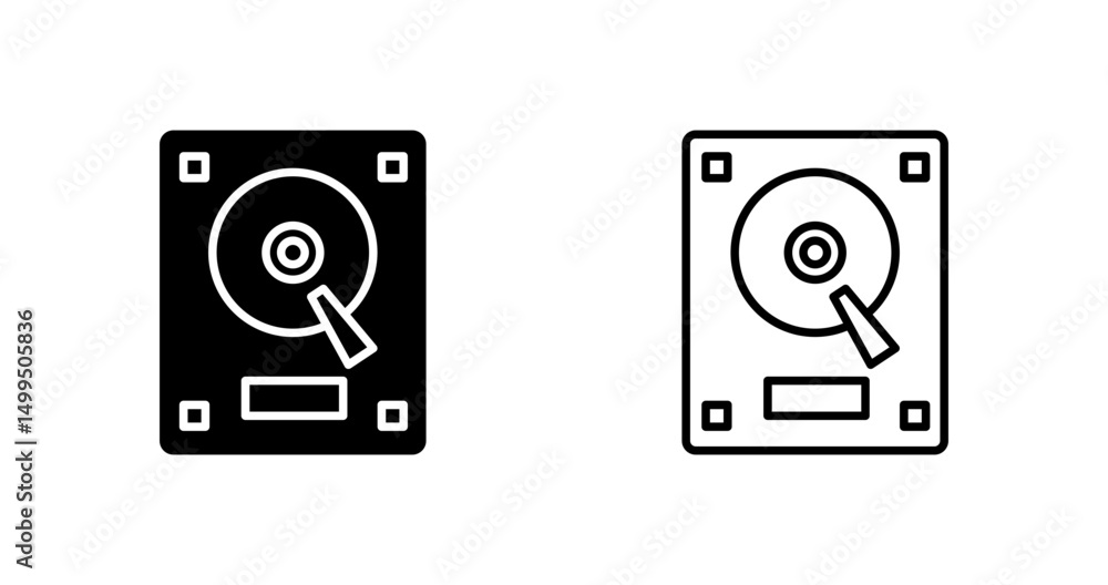 Portable Hard Drive Vector Icon Portable Hard Drive Vector Icon