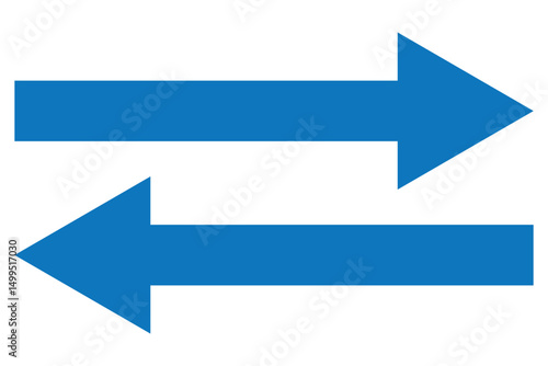Set of long arrow vector, icon. Black horizontal double side arrow. Straight long arrow vector icon set. Long arrows left and right in flat style. Long arrow silhouette, symbol, icon design
