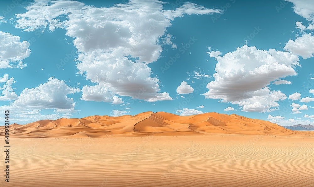 Fototapeta premium Vast desert landscape under a vibrant sky