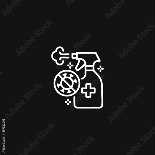 Disinfect icon logo flat vector design