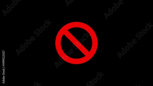 Free Download Red Prohibition or Restriction Symbol on Black Background, No Entry Sign Illustration, Warning Icon, Forbidden, Stop, Alert, Safety and Security Concept - GFXLoad