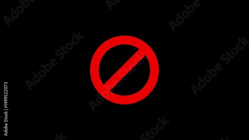 Free Download Red Prohibition or Restriction Symbol on Black Background, No Entry Sign Illustration, Warning Icon, Forbidden, Stop, Alert, Safety and Security Concept - GFXLoad