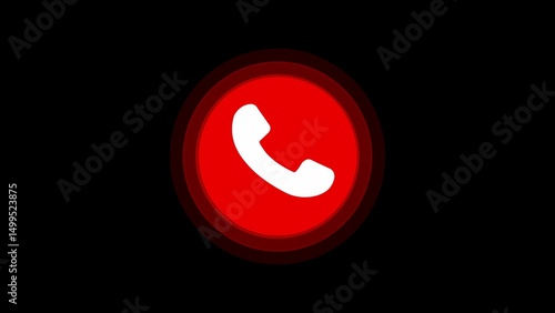 Call cut button icon, red phone end symbol for mobile app interface, disconnect communication sign, telecommunication end call UI design element, digital technology and network concept