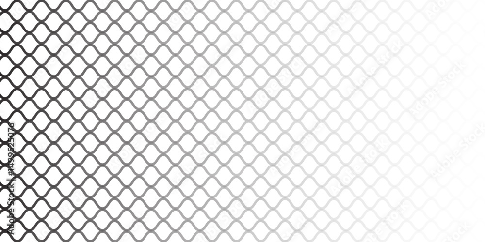 Naklejka premium Black metal mesh seamless pattern vector illustration. Metal grid pattern. Silhouette Steel wire Chain link Fence Pattern. vector ilusration
