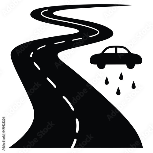 Driving motion of vehicles on a winding city highway