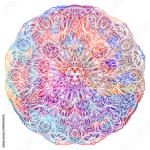 vector abstract pattern Mandala art. Clipart isolated on white background