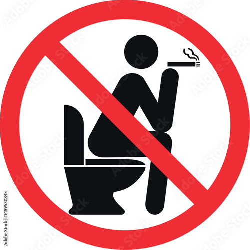 Toilet no smoking sign. Forbidden signs and symbols.