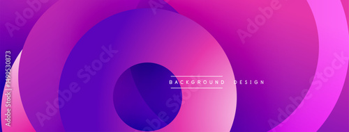 Abstract background features overlapping circles. Vibrant pinks, purples create dynamic visual effect. Modern design element.