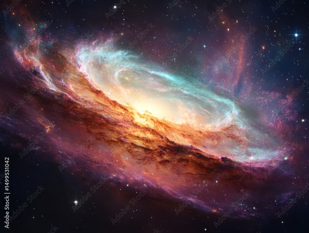 Cosmic Nebula Formation in Deep Space Abstract Artwork Illustration of Galaxy with Stars and Light Cosmic Nebula Formation in Deep Space Abstract Artwork Illustration of Galaxy with Stars and Light