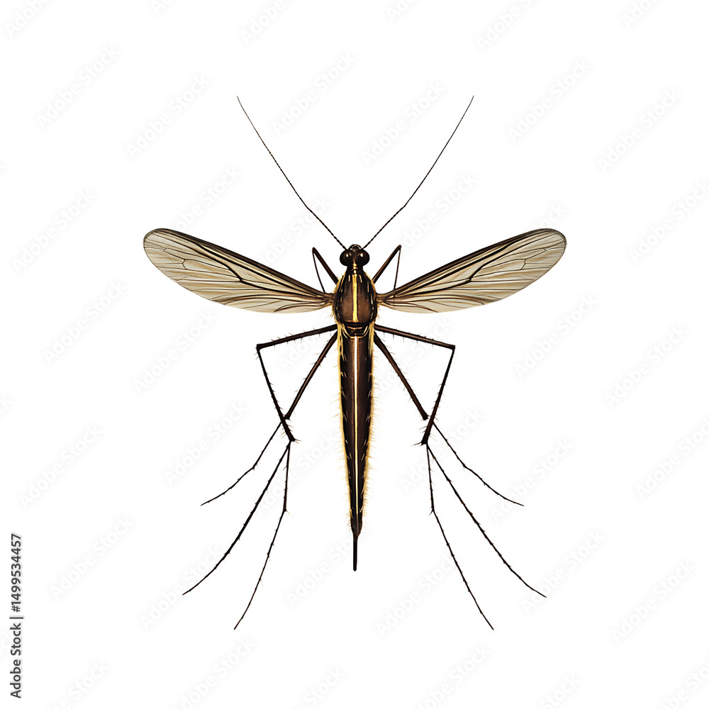 Detailed closeup of a mosquito insect specimen Detailed closeup of a mosquito insect specimen