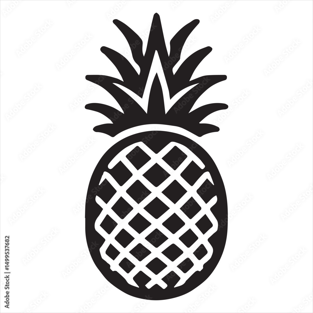 Obraz premium Pineapple Vector art illustration with leaves