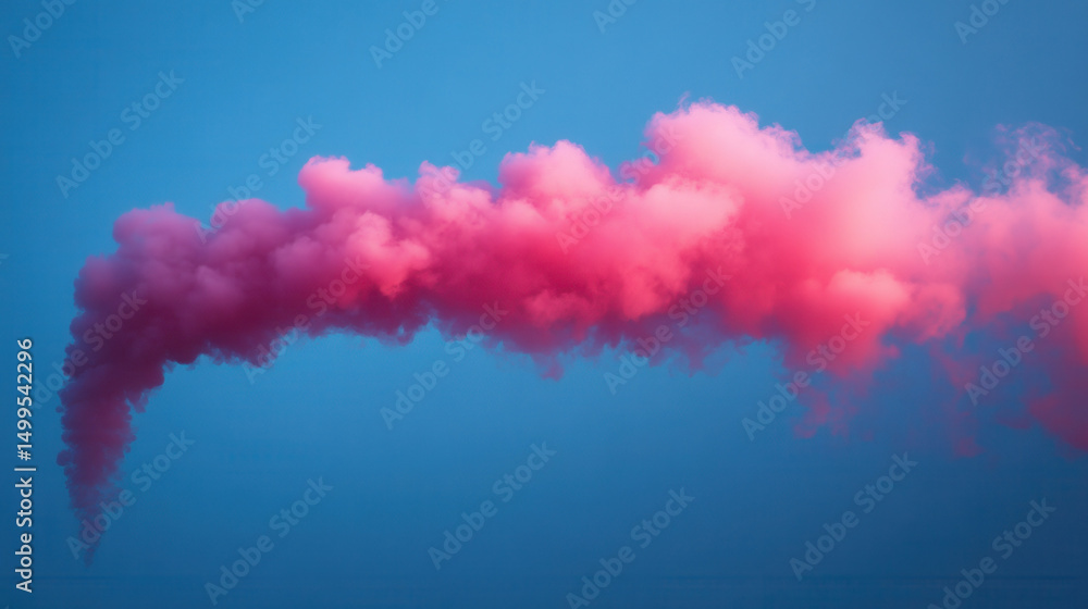 Fototapeta premium Pink smoke rising mysteriously with clear soft background