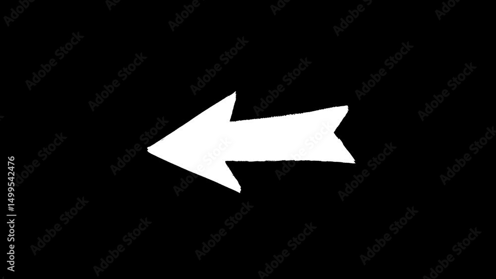2D animation of a white arrow outlined in black, rocking gently in place on a solid black background. The high contrast and minimalist design make it suitable for clean UI overlays, explainer videos, 2D animation of a white arrow outlined in black, rocking gently in place on a solid black background. The high contrast and minimalist design make it suitable for clean UI overlays, explainer videos,