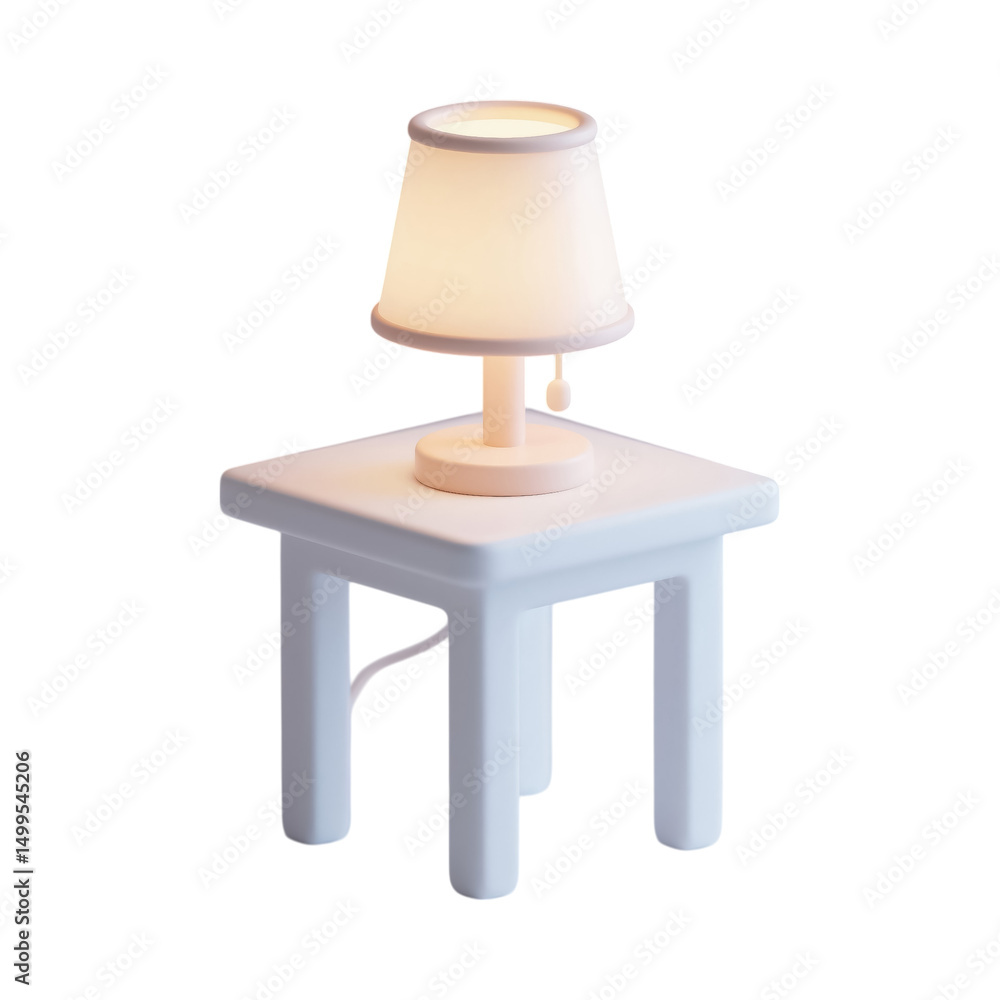 White table lamp on small square side table White table lamp on small square side table