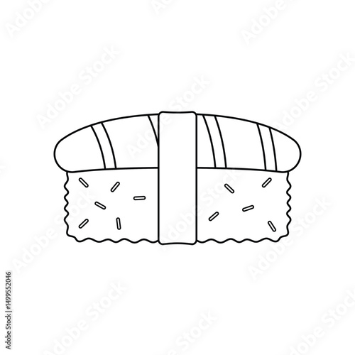 Sushi Outline Icon Illustration on White Background