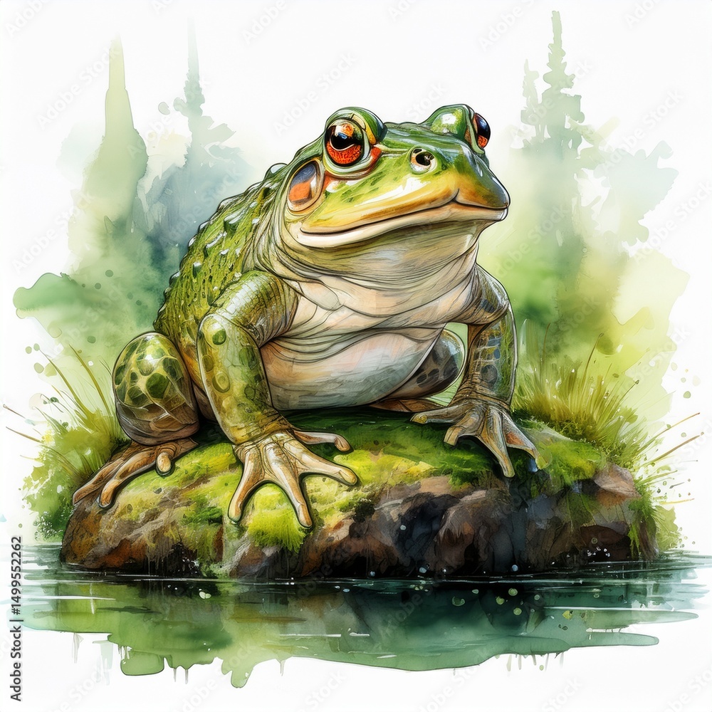 Fototapeta premium Ochsenfrosch im Sumpf